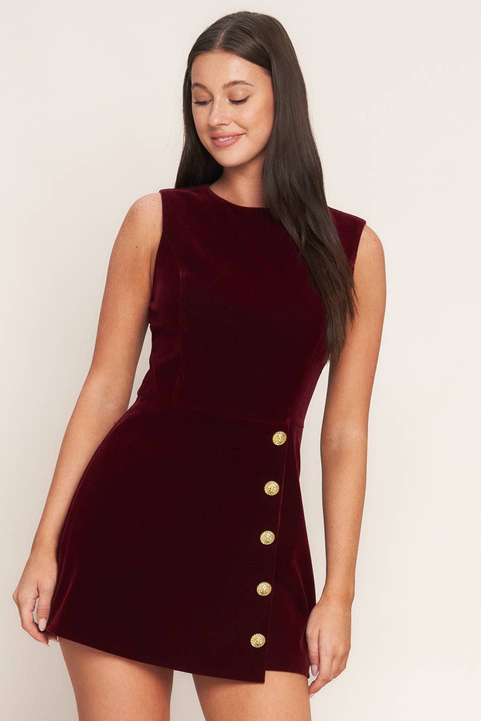 Burgundy Velvet Romper