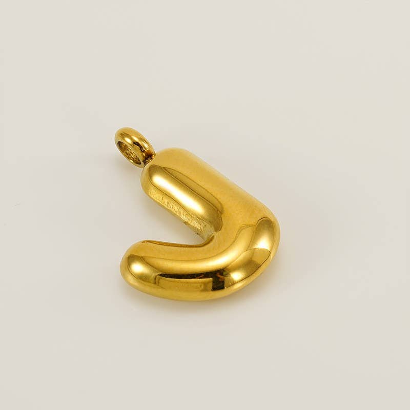 18K Stainless Steel Initial Bubbled Charms ￼