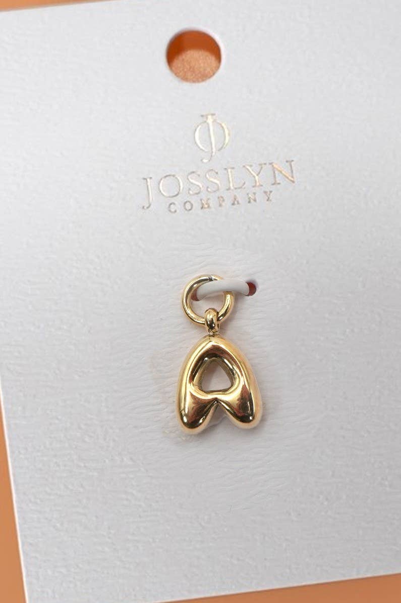 18K Stainless Steel Initial Bubbled Charms ￼