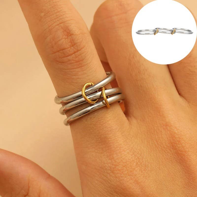 Stainless Steel Stackable Linked Rings ￼