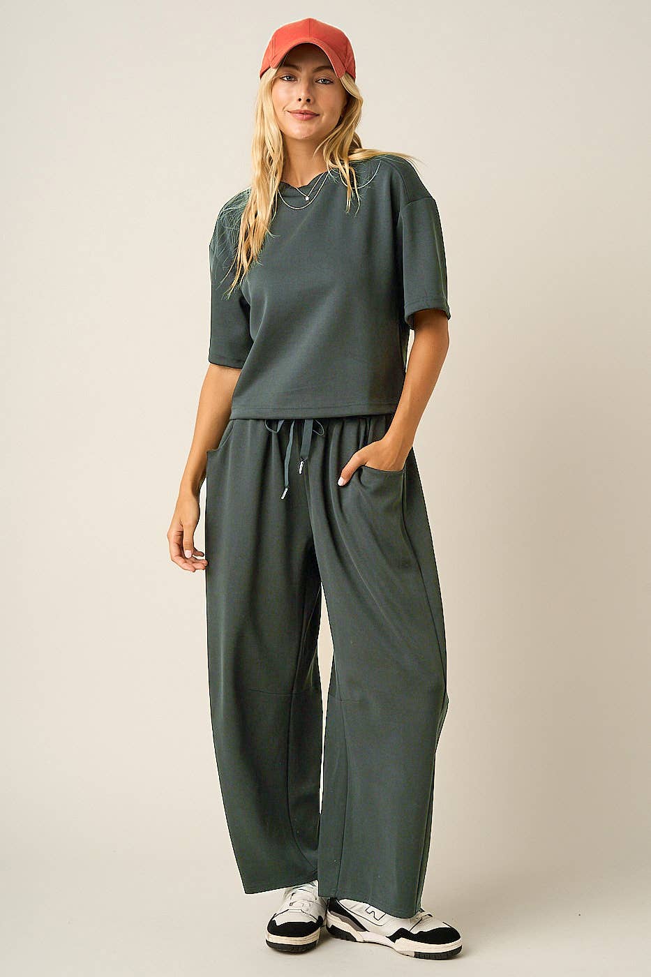 Cloud Knit Barrel Leg Pants
