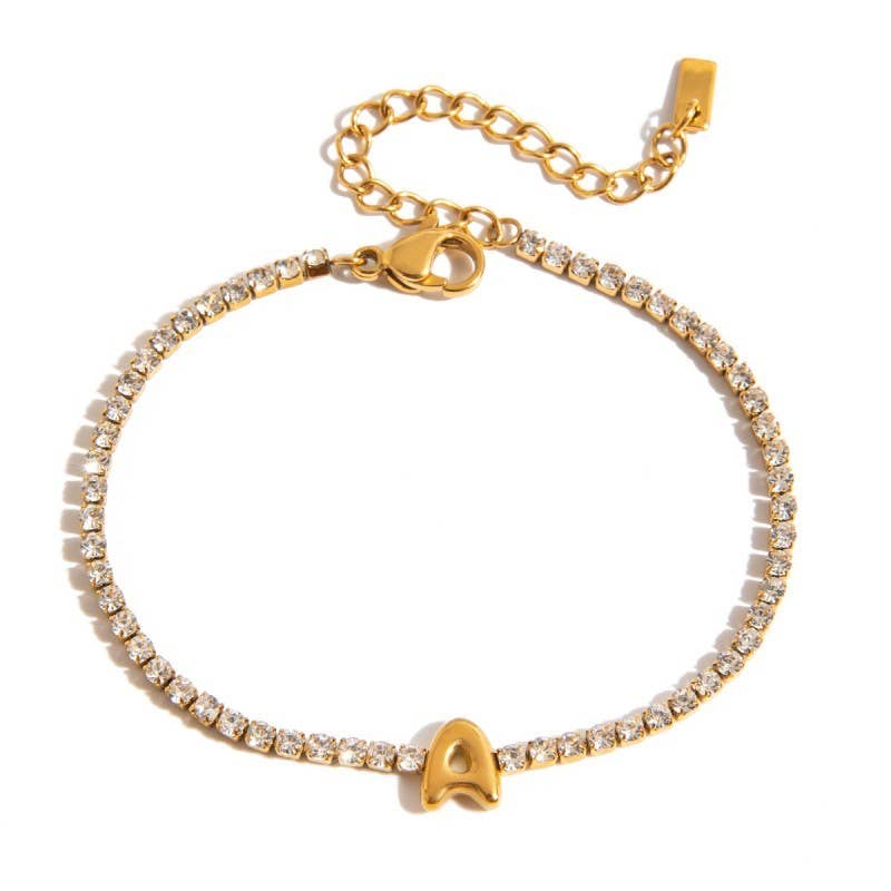 18K Stainless Steel Initial Bracelets