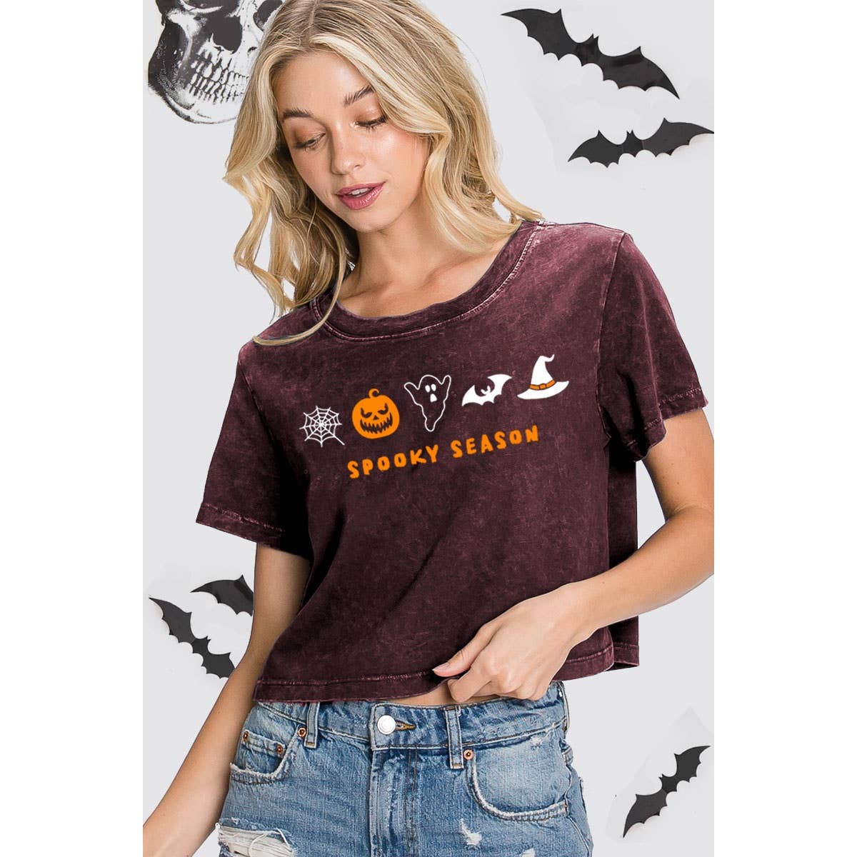 Spooky Season Mineral Crop Top
