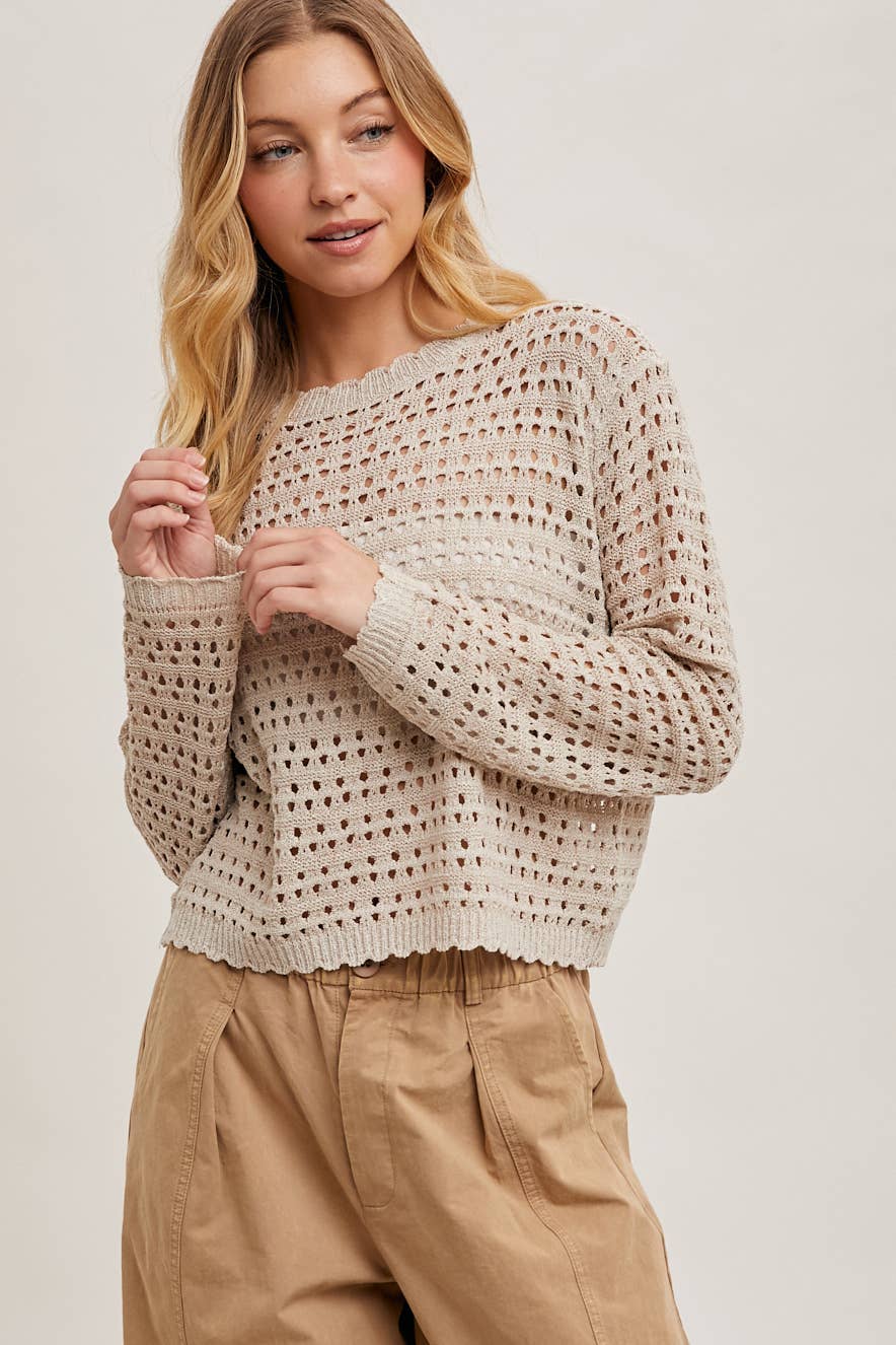 Light Pink Open Knit Sweater