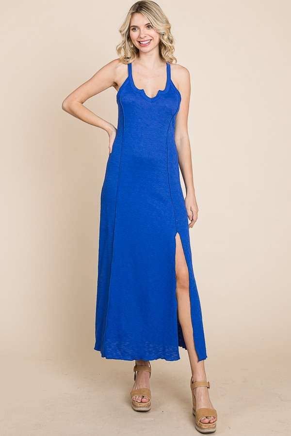 Tiny Notch Neck Merrow Maxi Dress