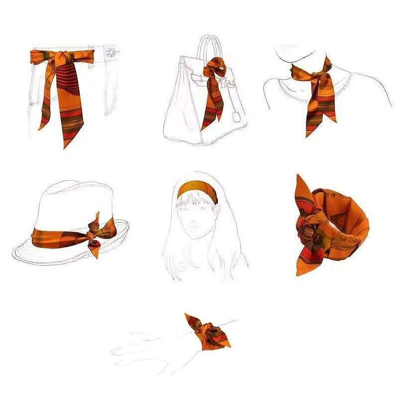 Assorted Colors Narrow Scarf Necklace