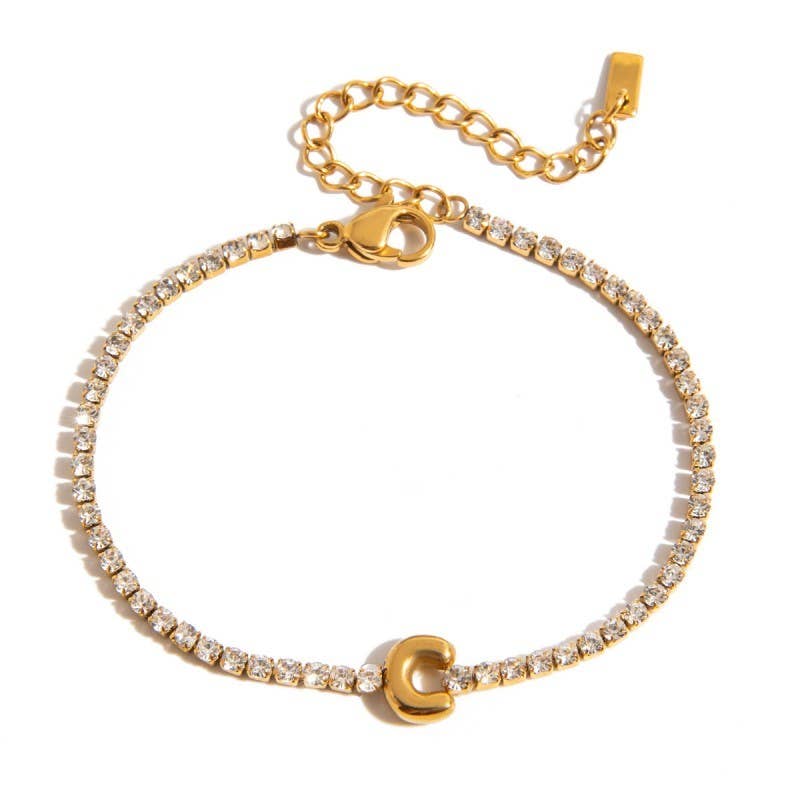 18K Stainless Steel Initial Bracelets