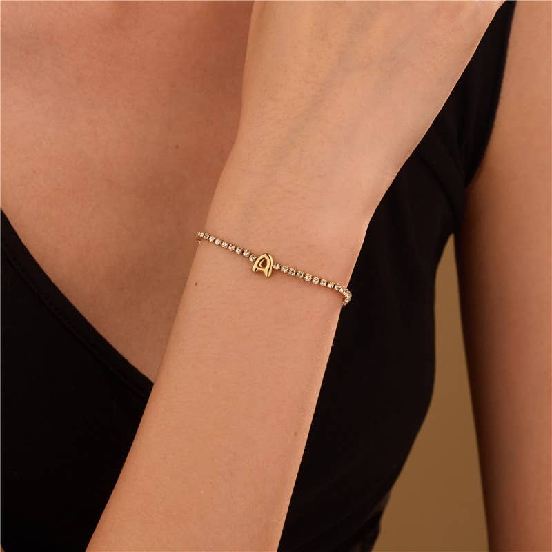 18K Stainless Steel Initial Bracelets
