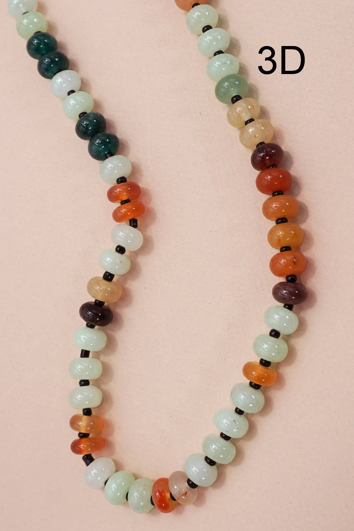 Natural Agate Glass Semi Precious Beaded Necklace