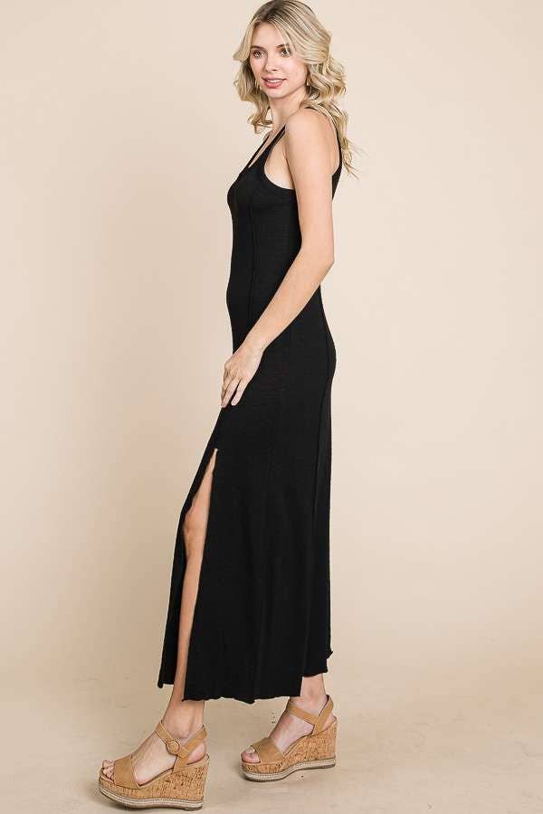 Tiny Notch Neck Merrow Maxi Dress