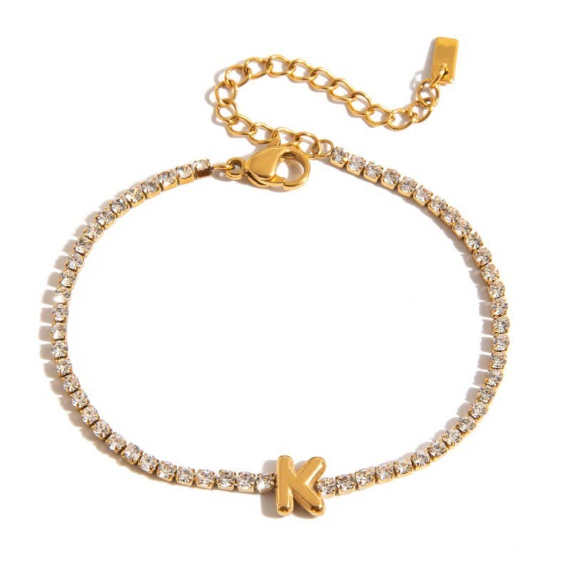 18K Stainless Steel Initial Bracelets