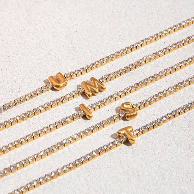 18K Stainless Steel Initial Bracelets