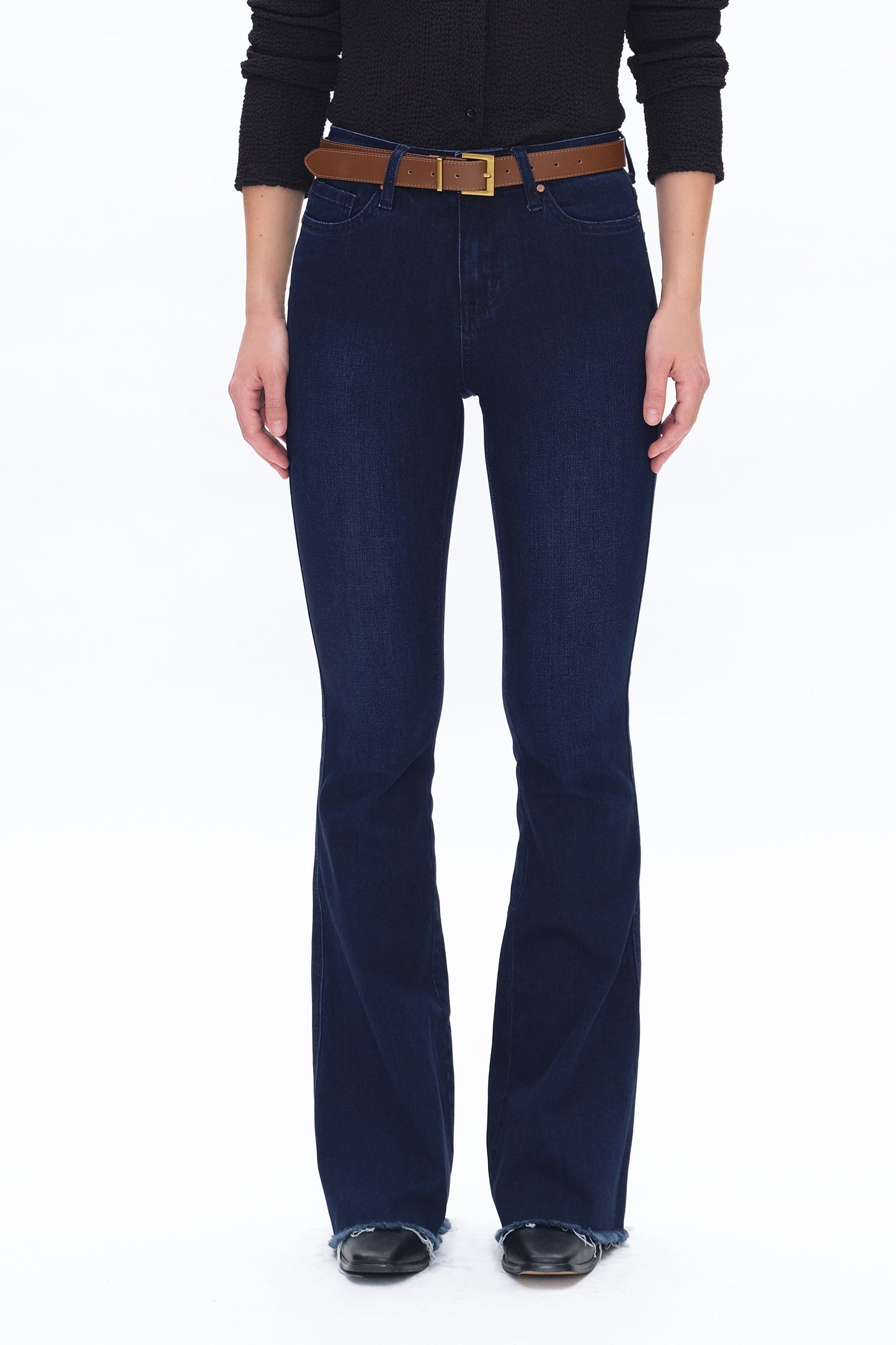 High Rise Deep Water Flare Jeans