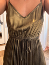 Gold Metallic pleated dress