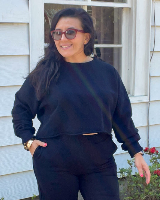 Cotton Loop Terry Soft Cropped Sweatshirt