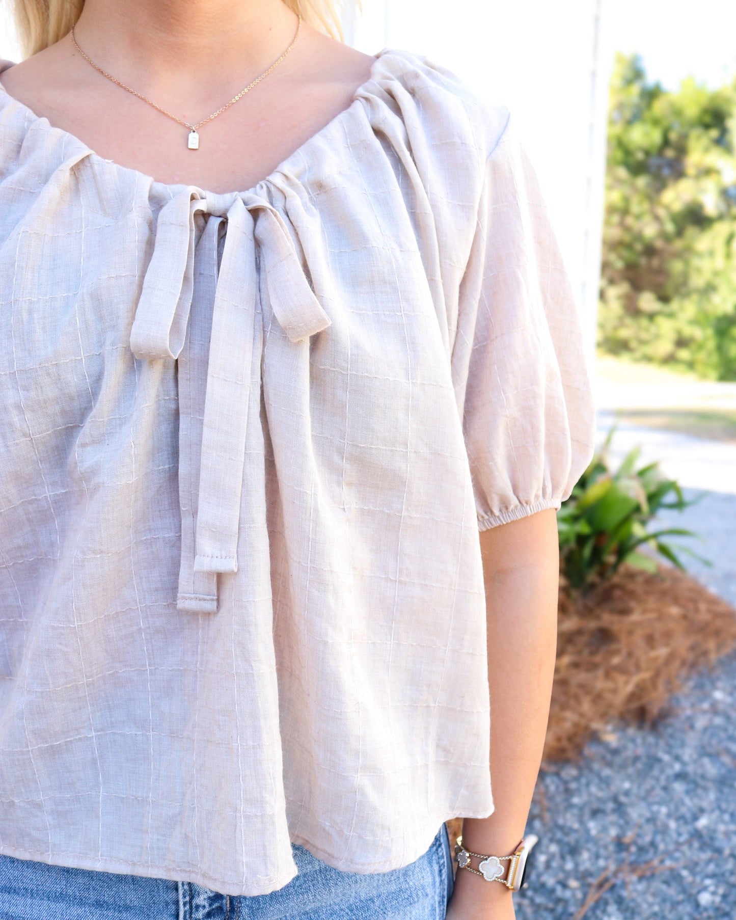 Days End Front Tie Blouse