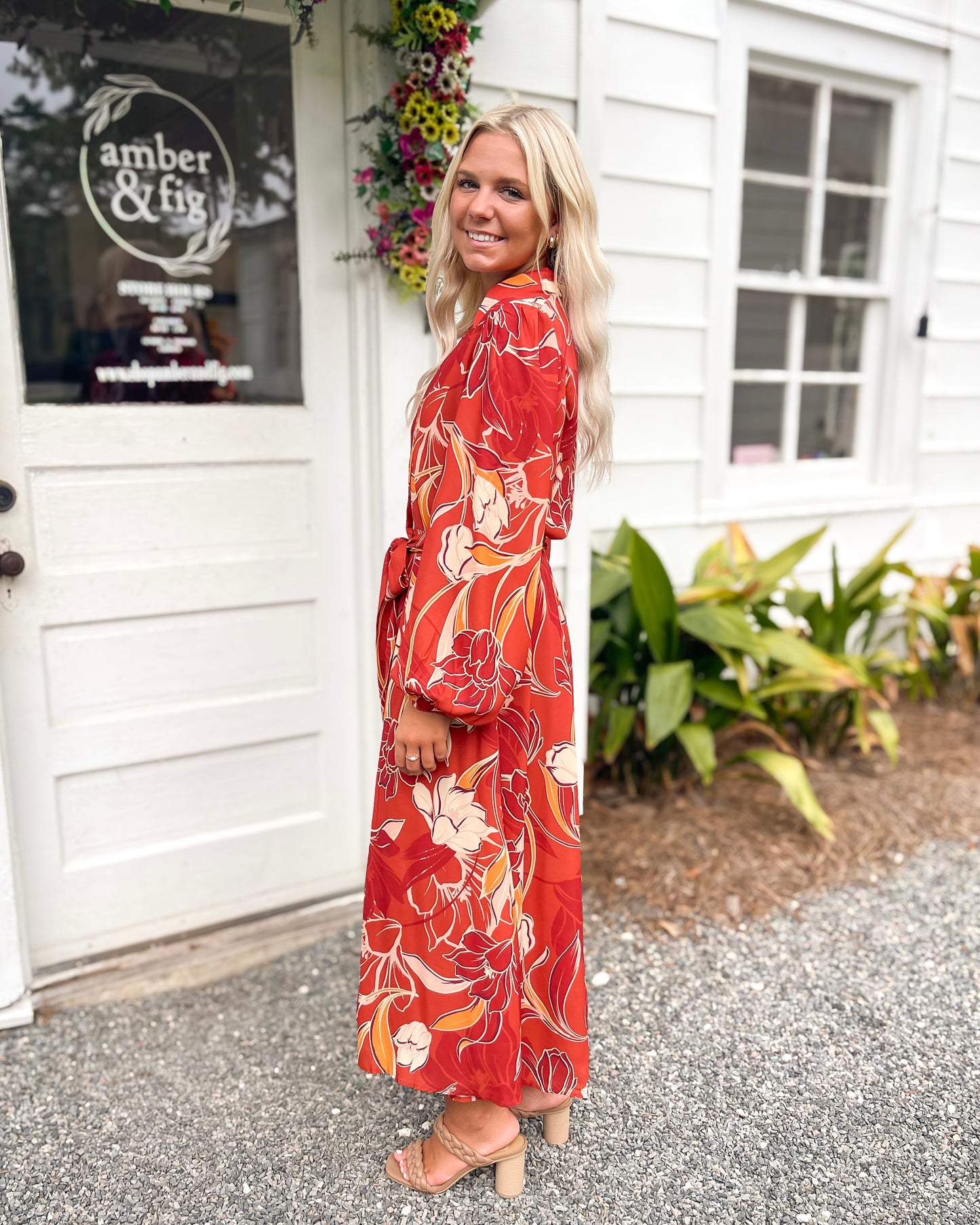 Woven Printed Midi Dress