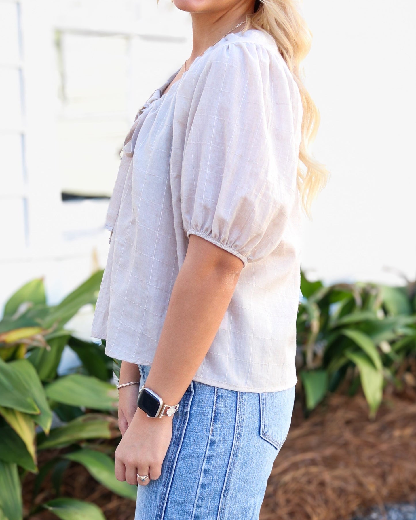 Days End Front Tie Blouse