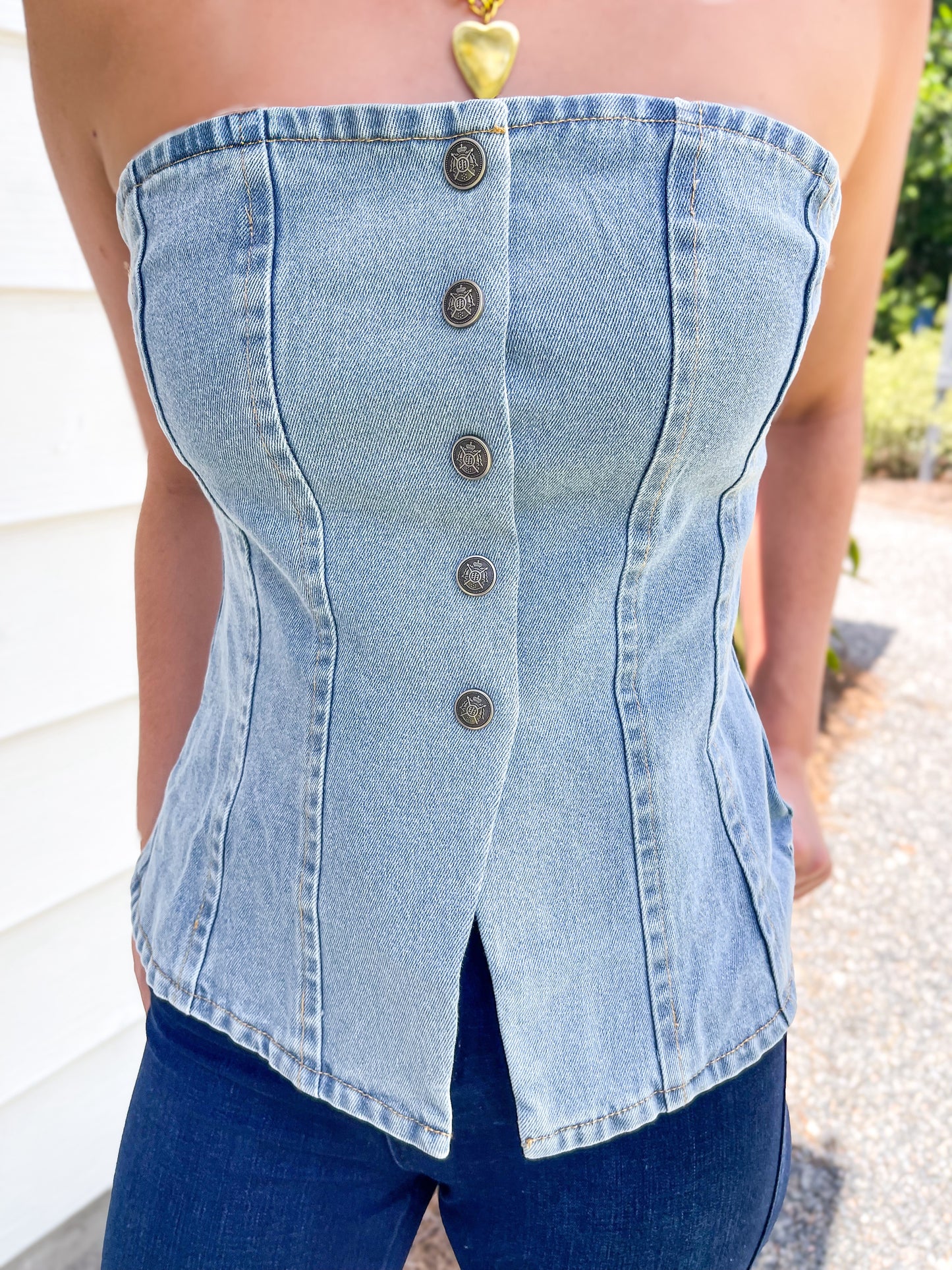 Indigo Washed Denim Top