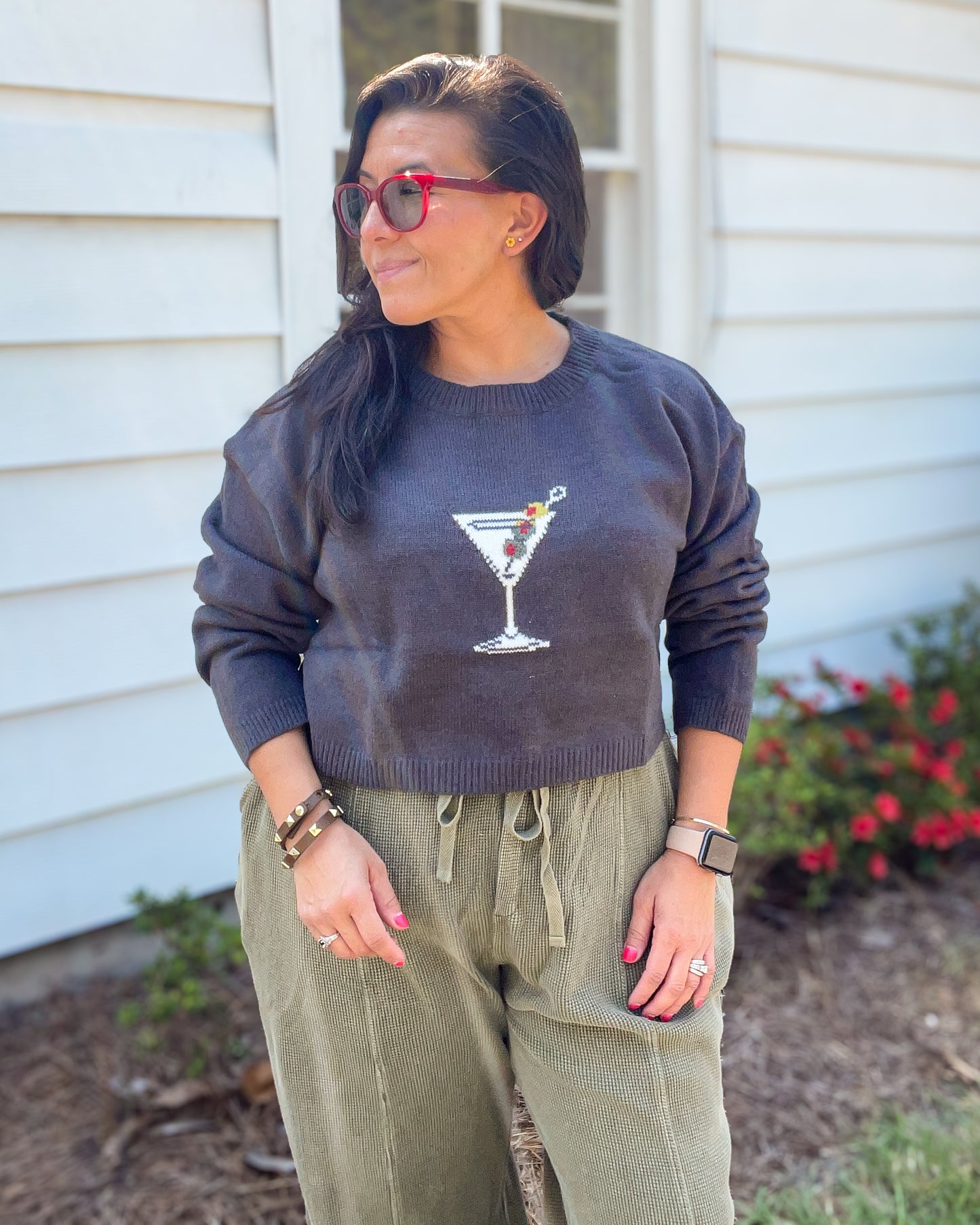Mandy Martini Sweater - Cozy, Trendy, Playful