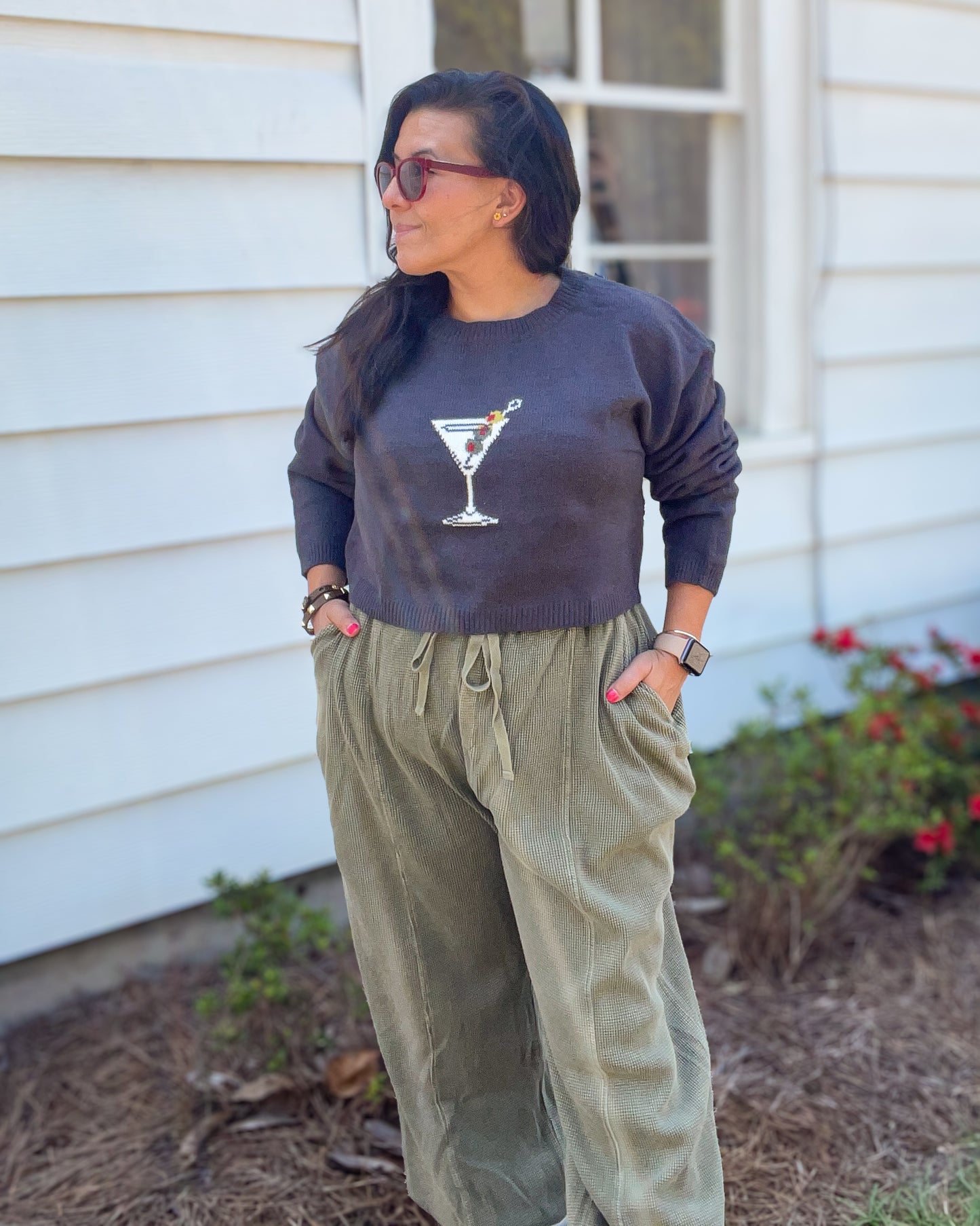 Mandy Martini Sweater - Cozy, Trendy, Playful