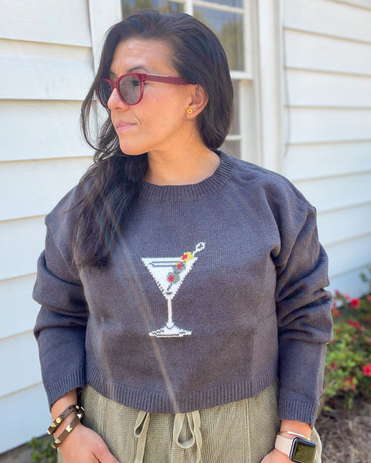 Mandy Martini Sweater - Cozy, Trendy, Playful