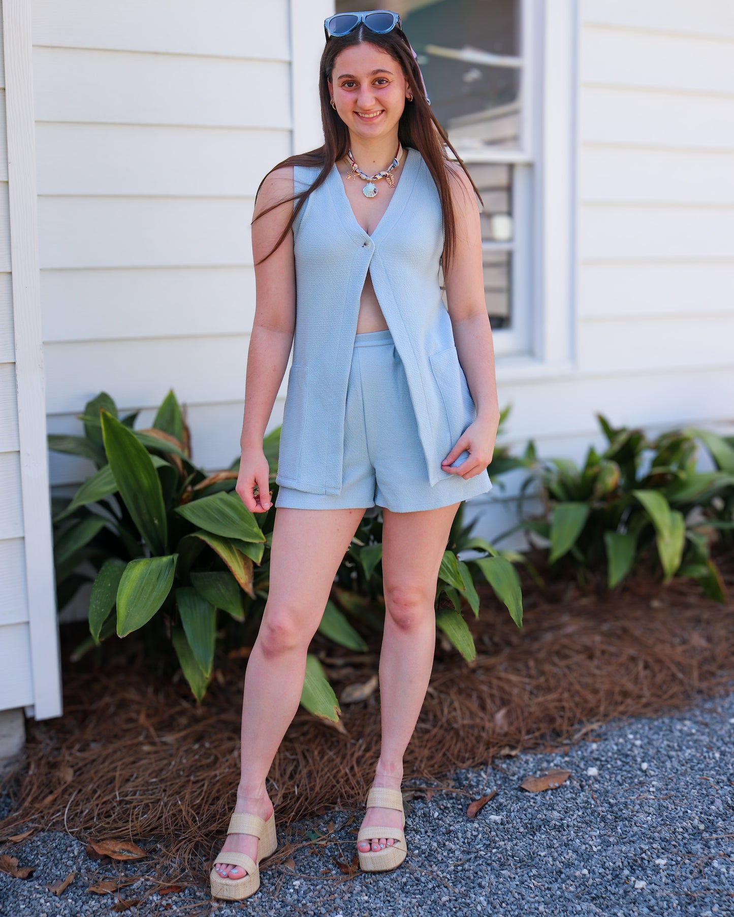 V-Neck Sleeveless Tunic Top