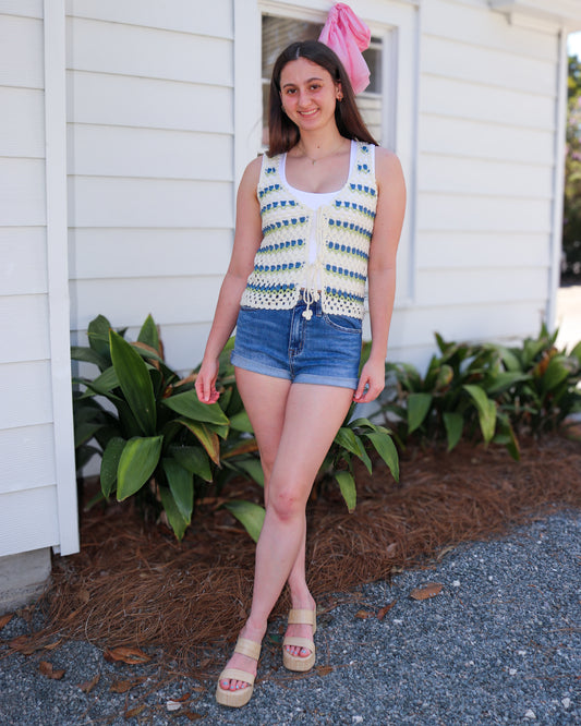 *FINAL SALE * Stairsteps Crochet Vest