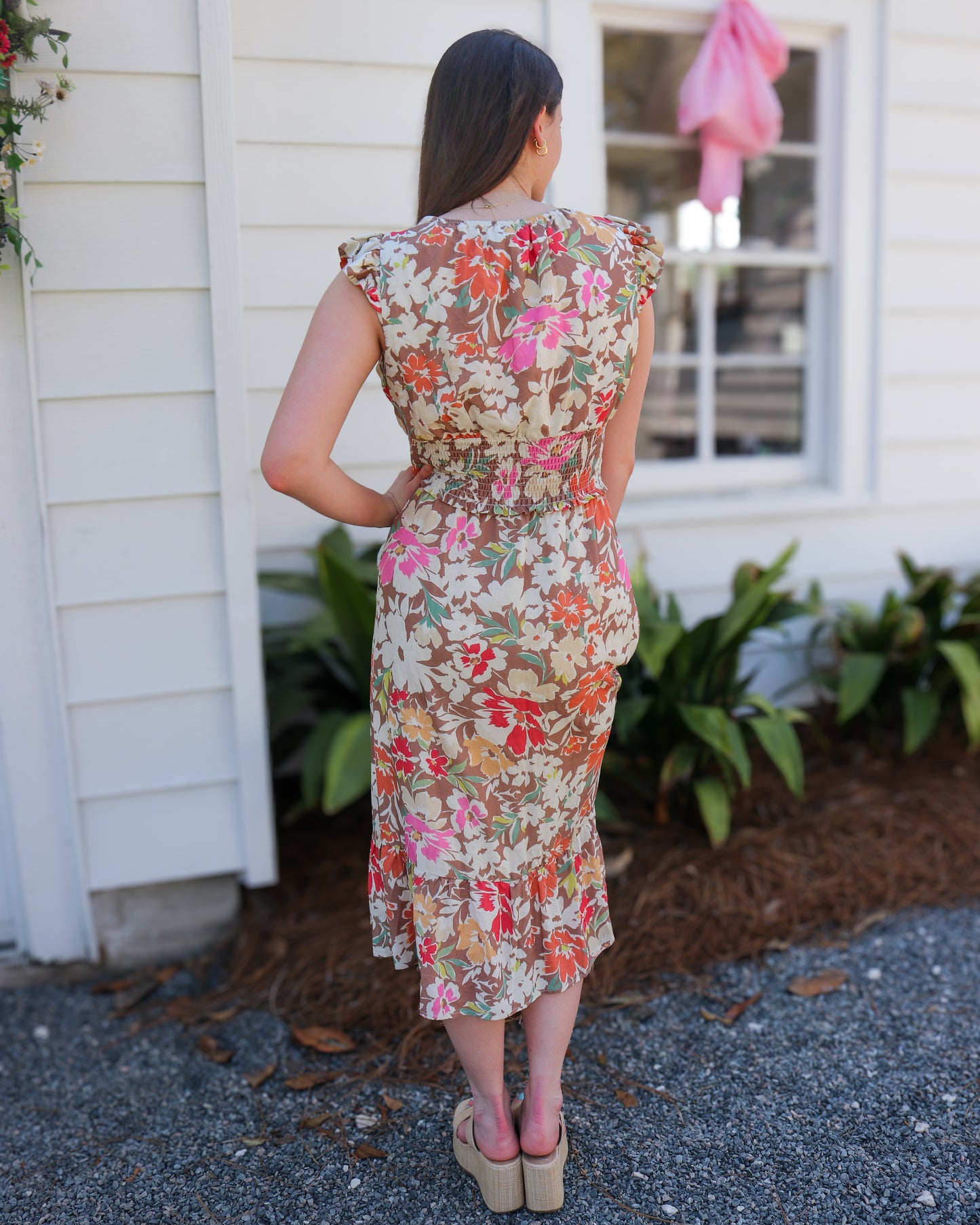 *FINAL SALE * Floral Dunes Midi Dress