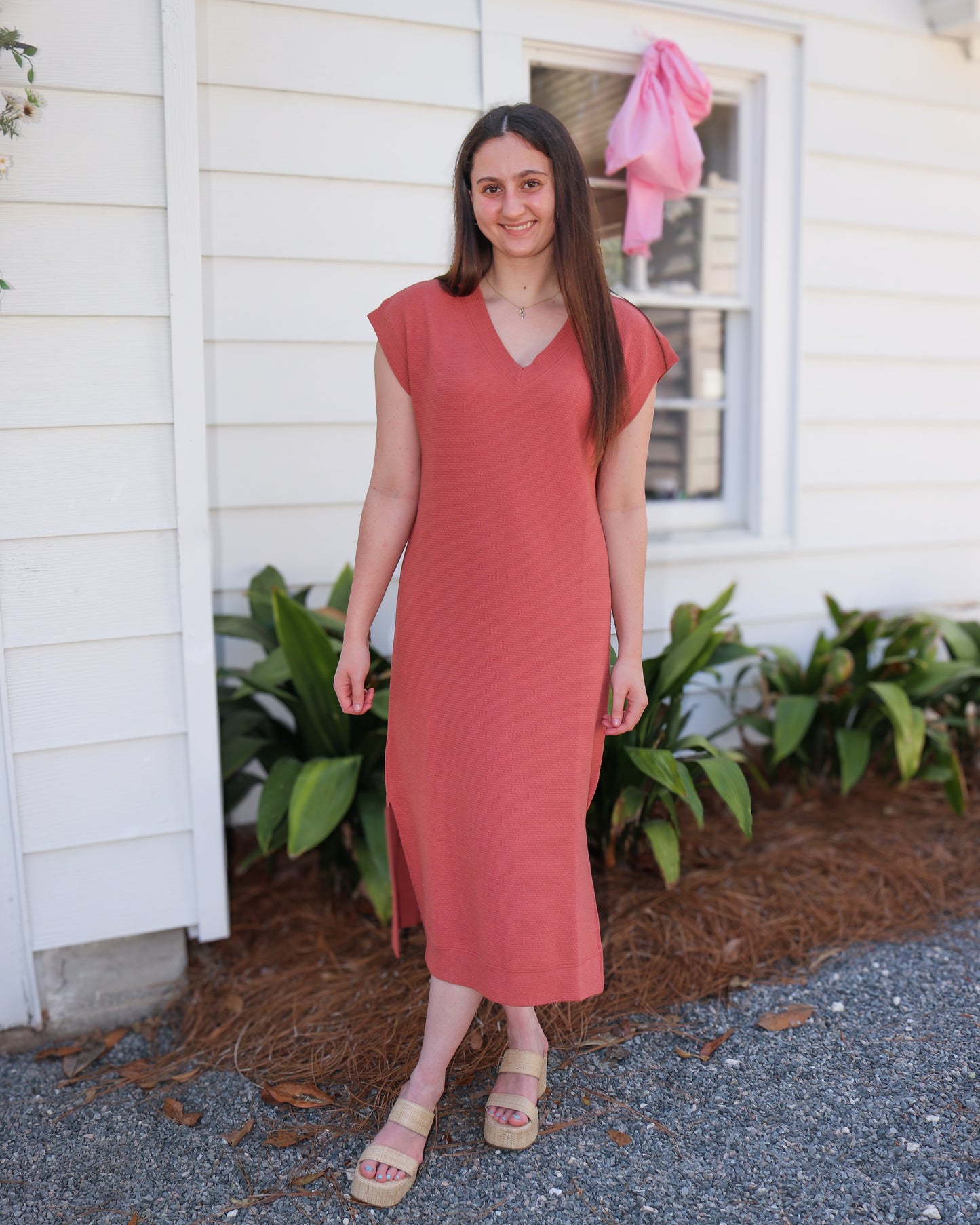*FINAL SALE * V-Neck Maxi Cloudy Knit Dress