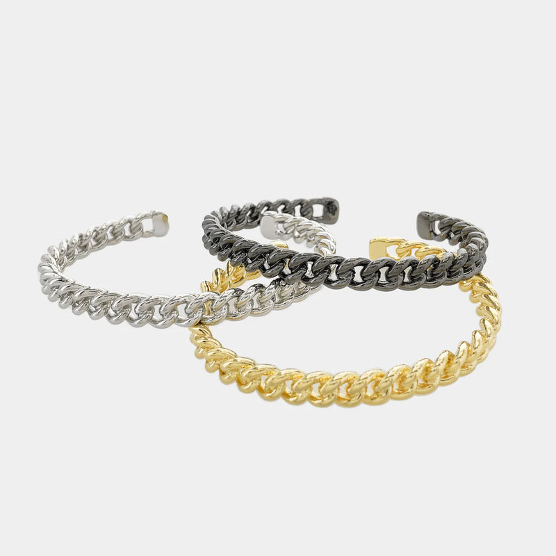 Enamel Curb Chain Adjustable Bracelet