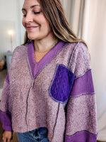 Lavender patchwork sweater