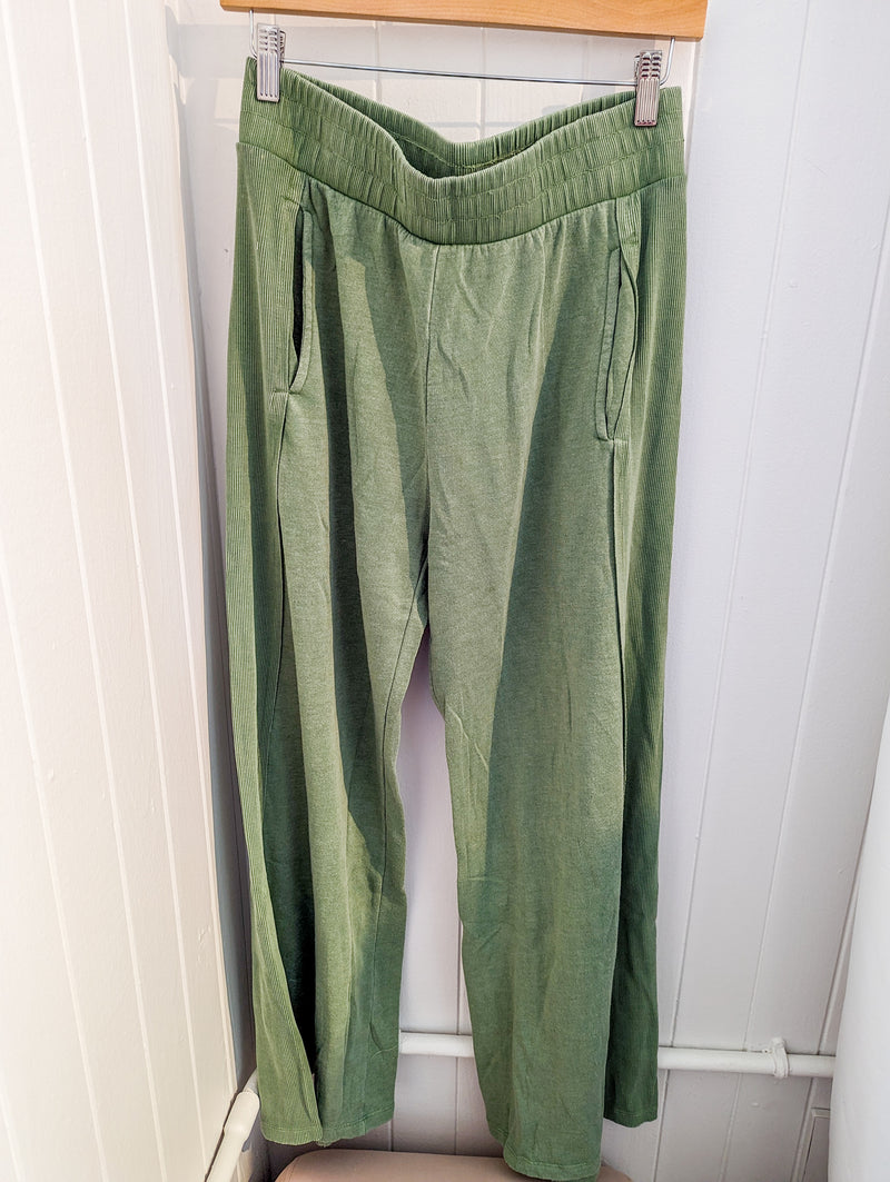 Mineral Wash Flared Sweat Pants with Pockets