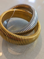 Thick twist silver and gold emma bracelet