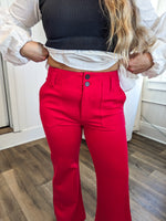 Bright cherry red two front pocket pointe pants