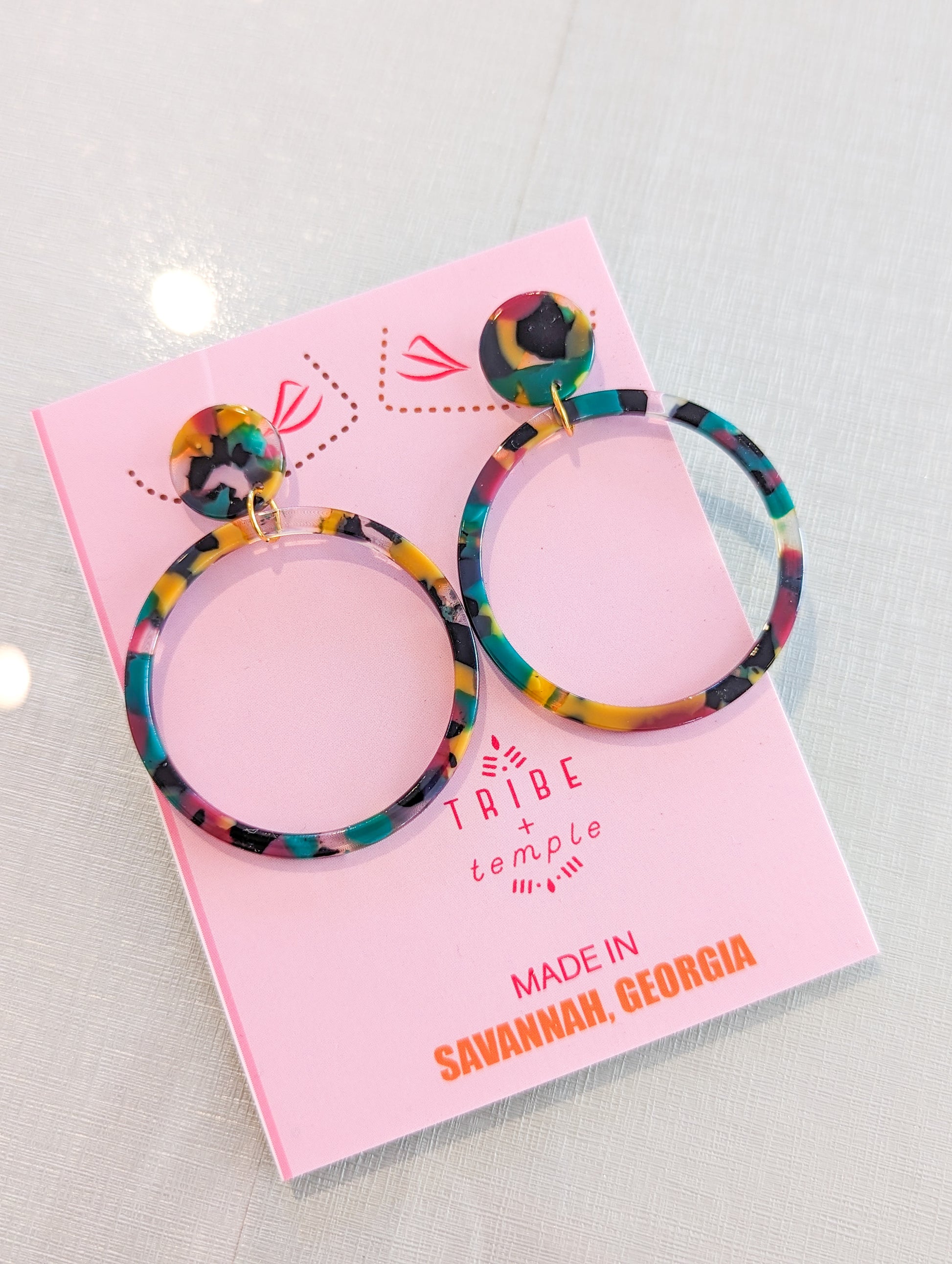 Multicolor hoop earrings