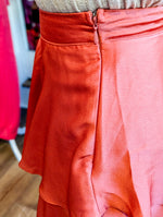 Layered Satin Midi Skirt