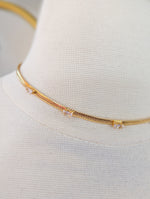 Thick Water Proof Gold Chain Necklace with Gem Stones