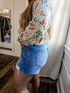Lily Mid Rise Distressed Denim Shorts