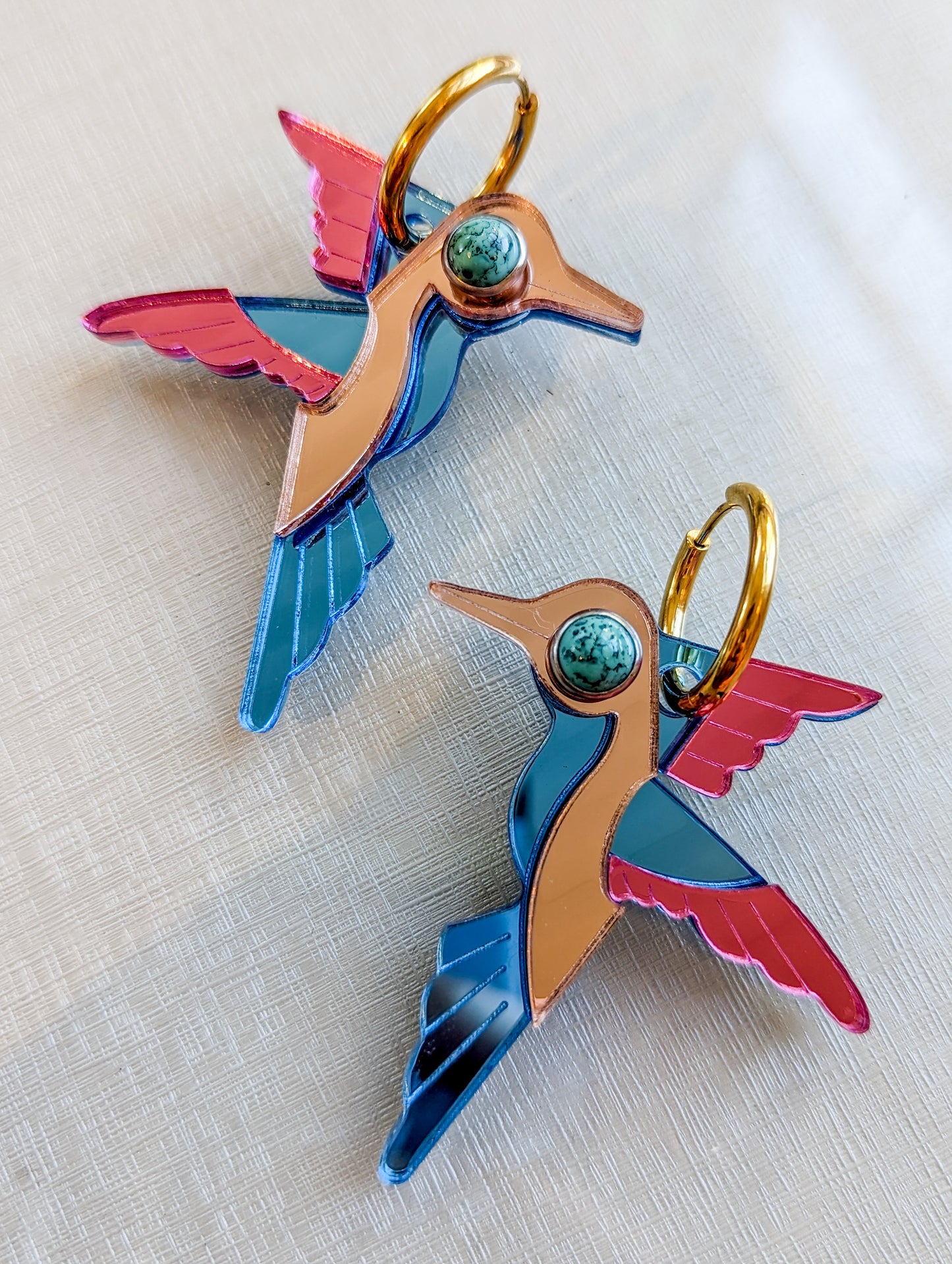 Hummingbird Hoop Earrings