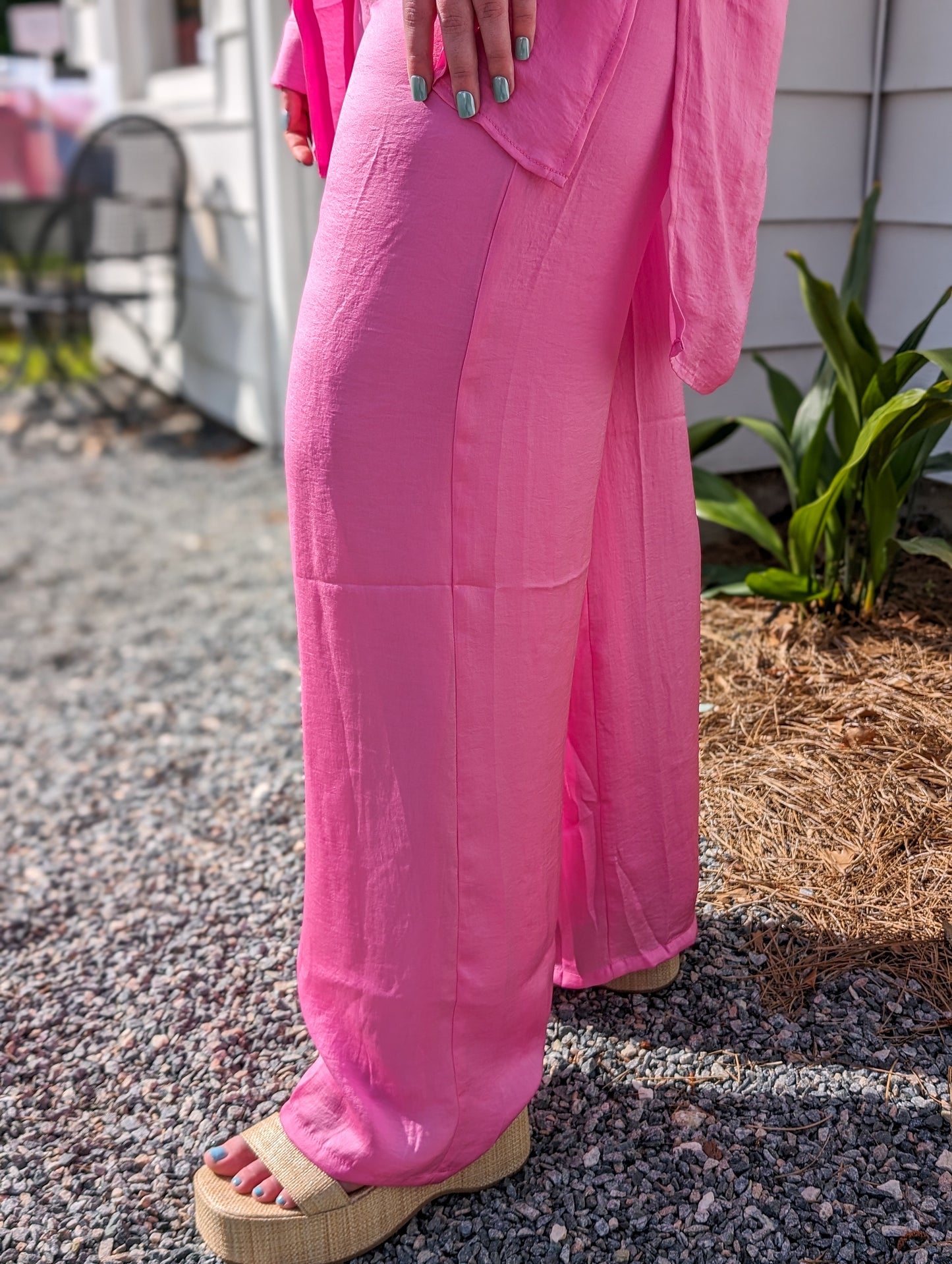 Pink Wide Leg Pants 