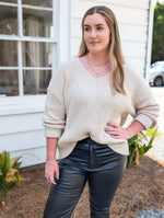 Malia V Neck Cream Sweater