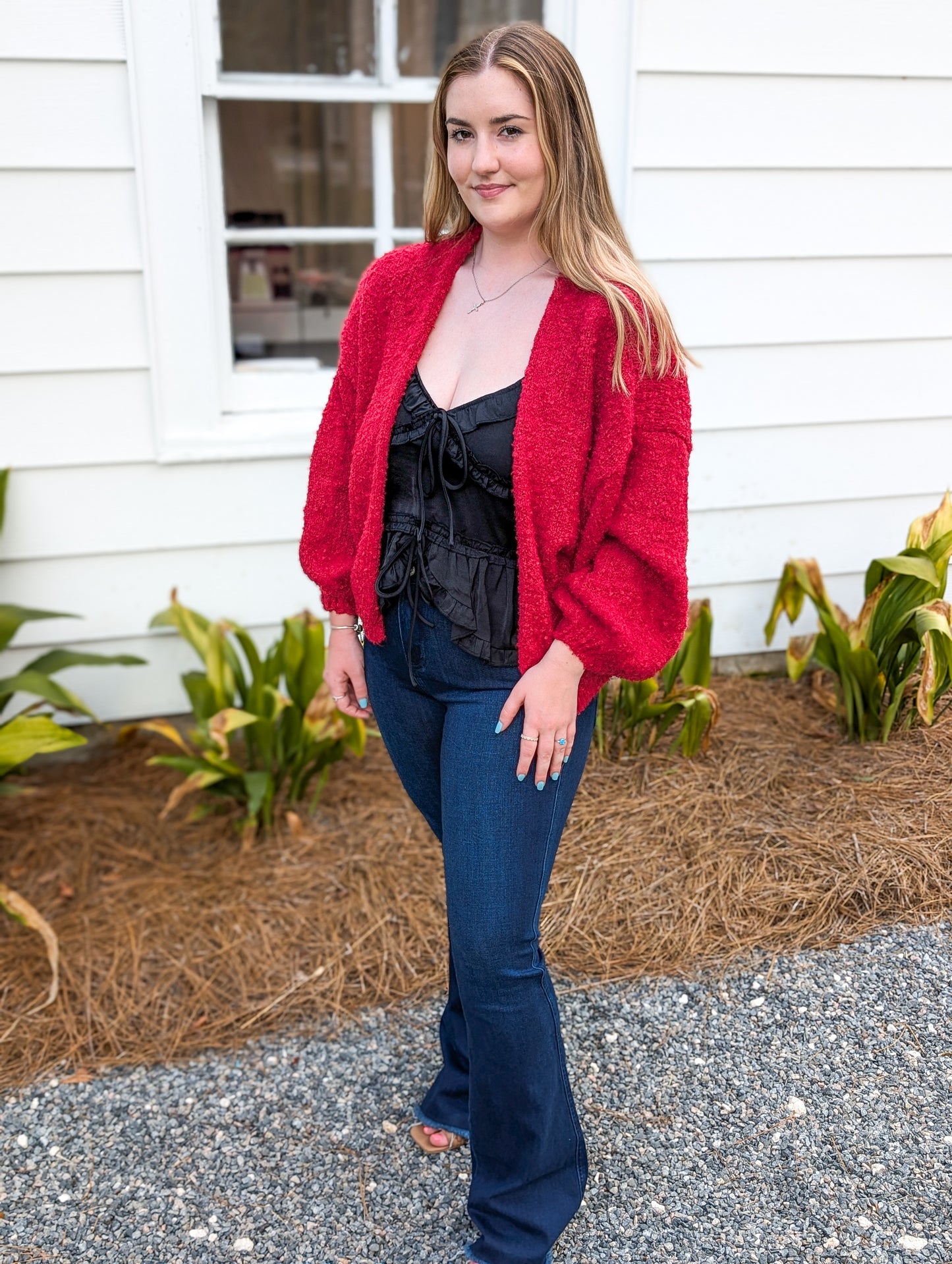 *Final Sale* Red Marley Dolman Sweater Cardi