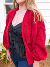 Red Marley Dolman Sweater Cardi