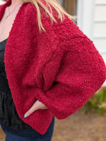 Red Marley Dolman Sweater Cardi