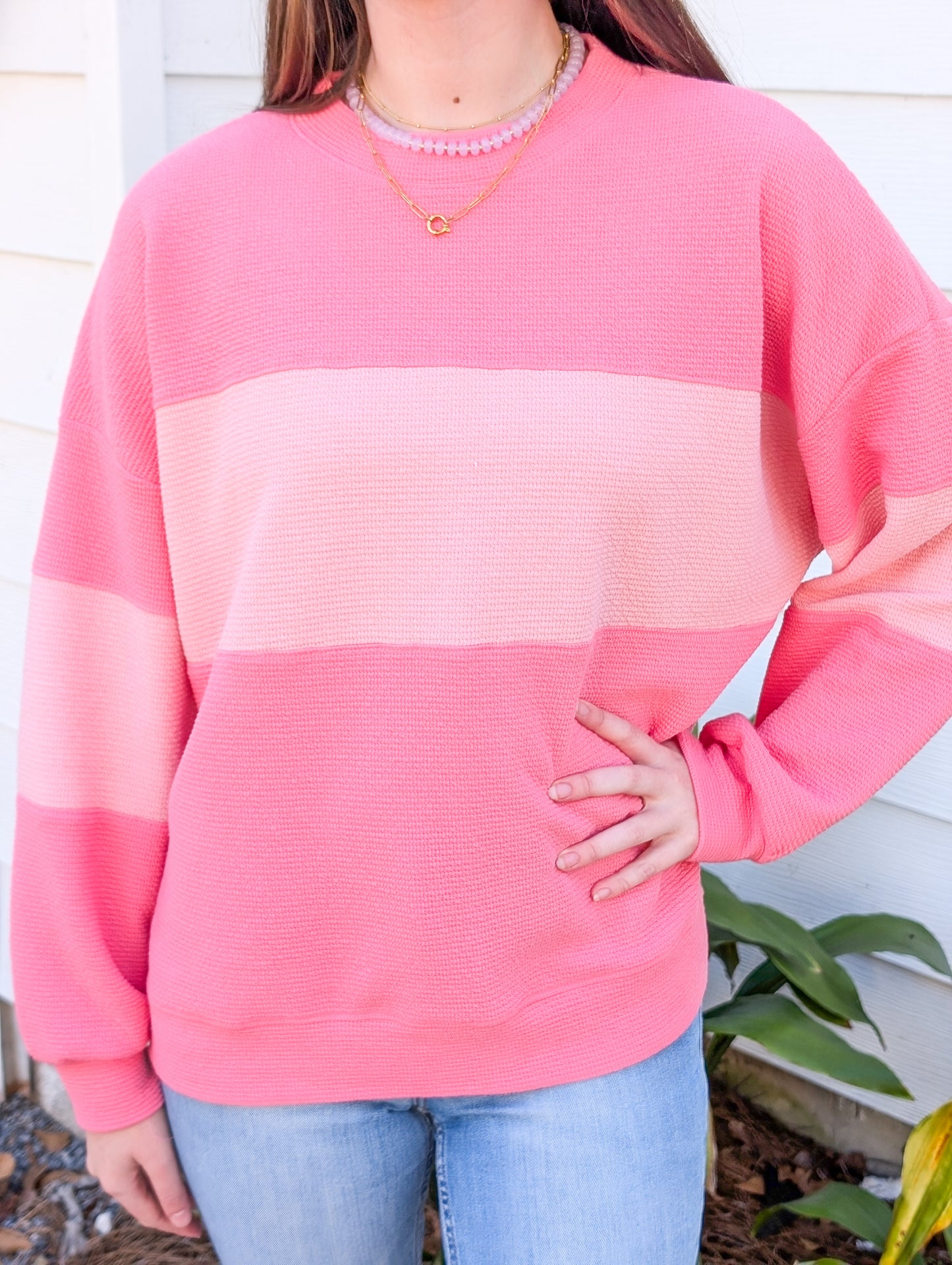 Pink Cloudy Single Stripe Sweatshirt