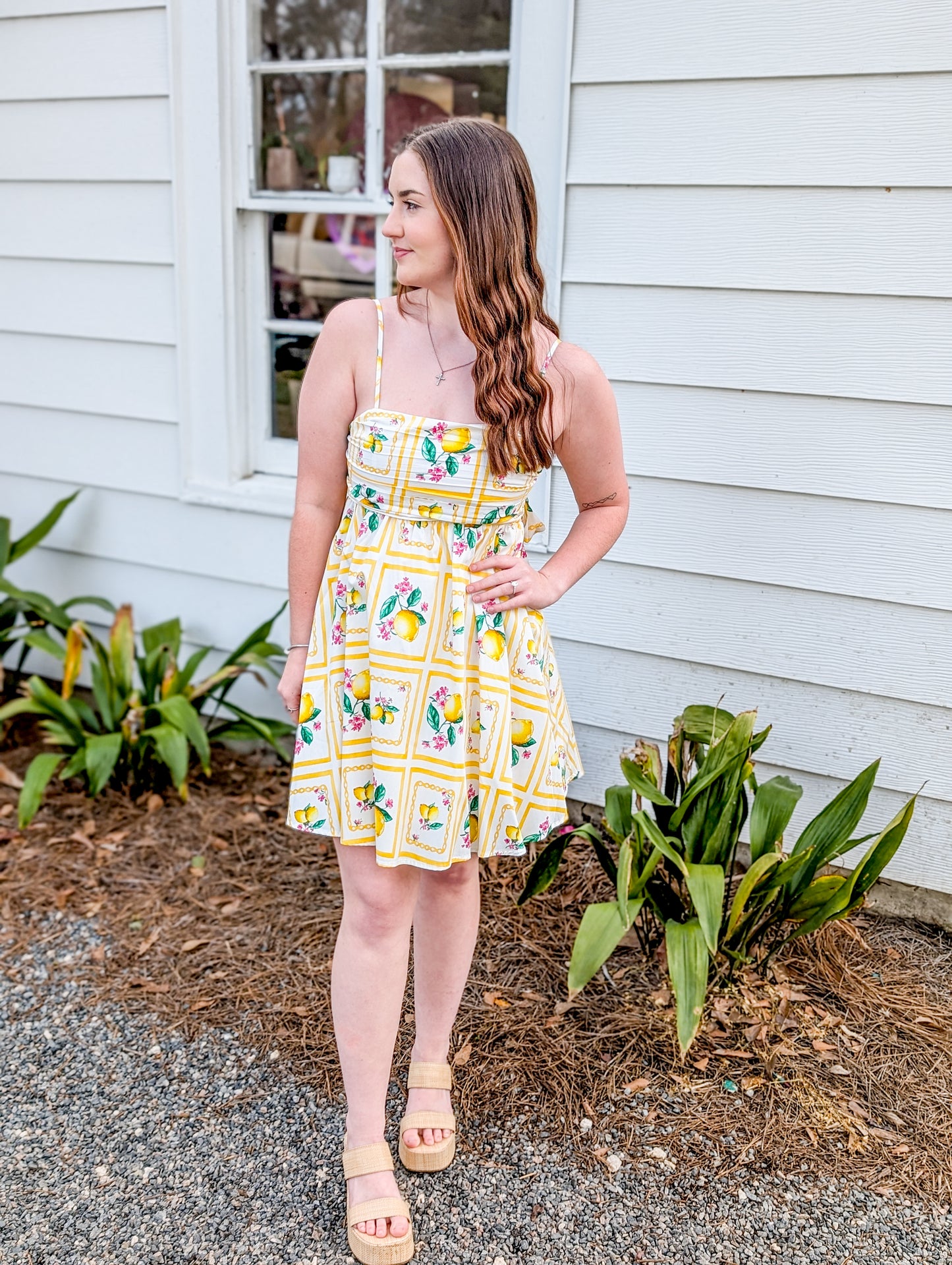 Yellow Citrus Short Dress