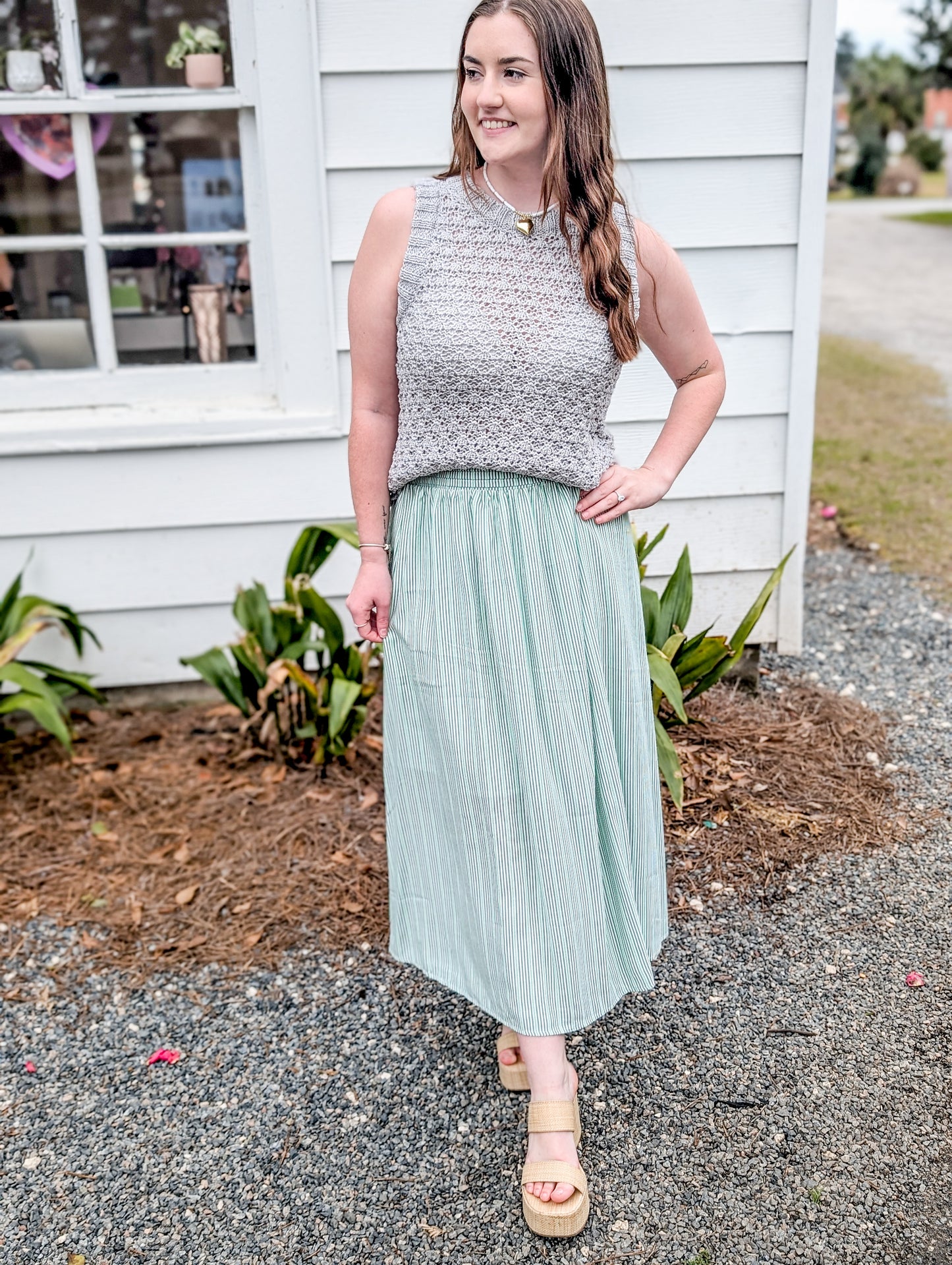 Sky Grey Sleeveless Sweater Vest