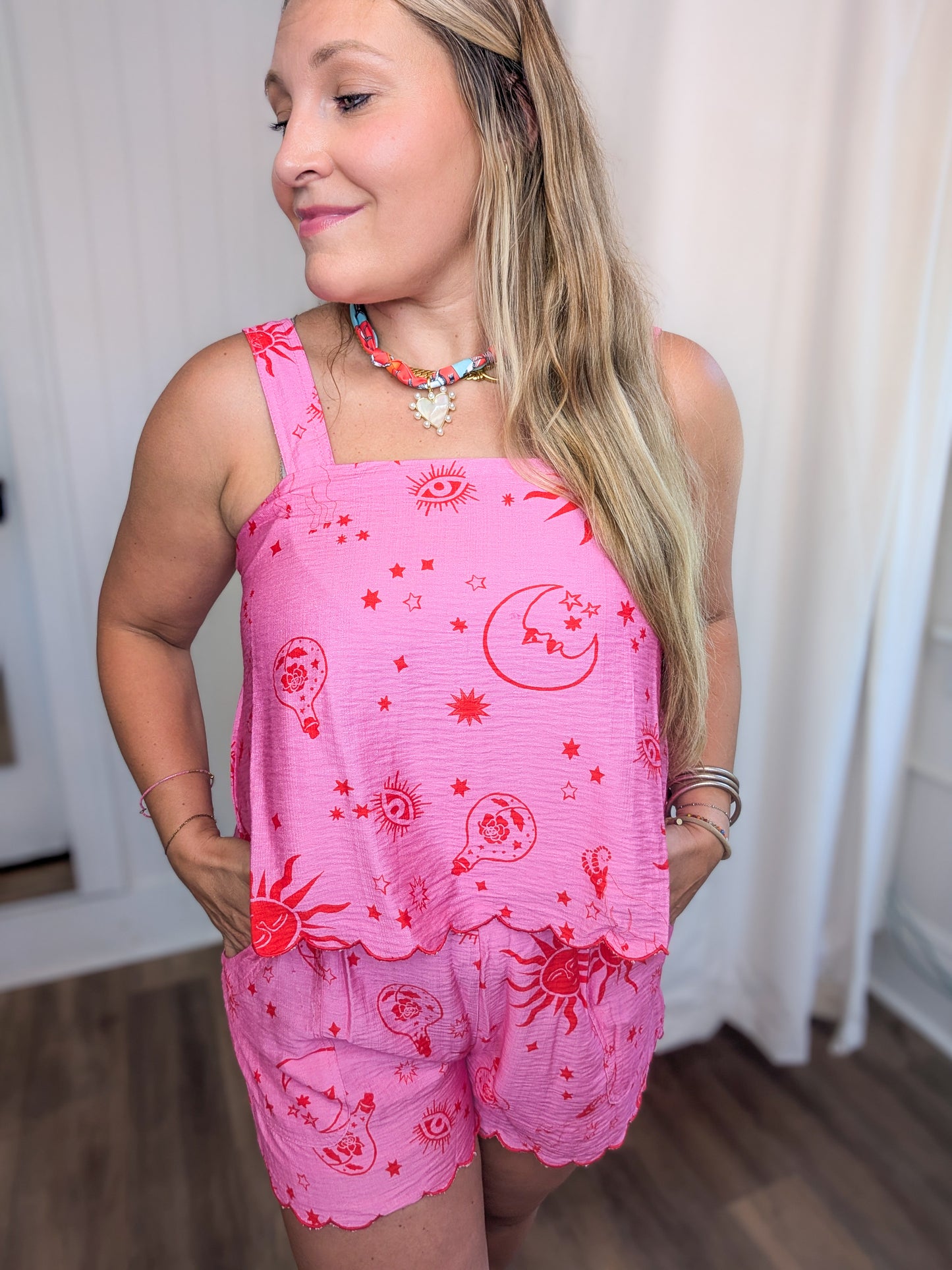 Cosmic Reverie Scalloped Detailed Shorts