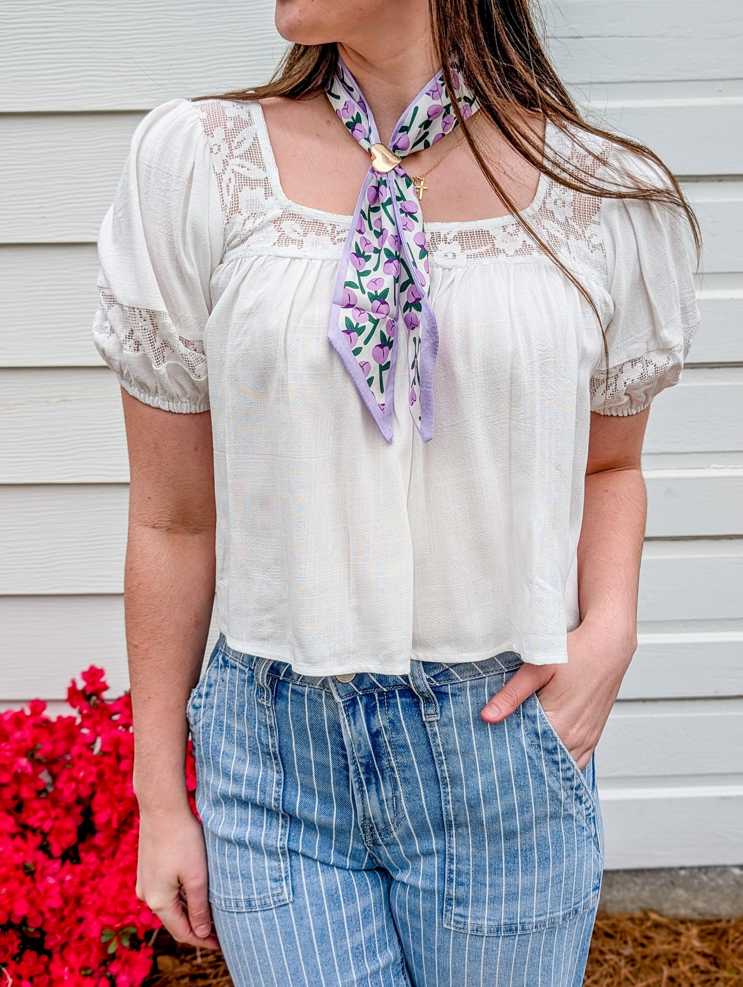 Misty Lace Inset Top